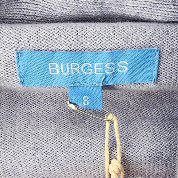 Burgess Cardigan Sweater | Small | Lilac Shawl Collar Cotton Cashmere NEW - Picture 6 of 9